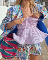 Graffiti Baskılı Ceket Ve Şort