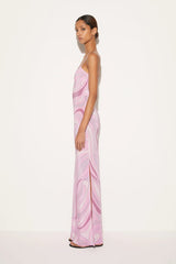 Marmo Printed Satin Maxi Dress