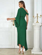 Tek Omuz Drapeli Elbise