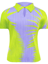 Pileli Yaka Üst İki Parçalı Set Etek