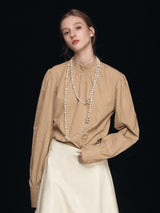 Balıkçı Yaka Puf Kol Bluz