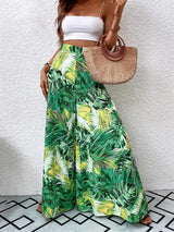 Çiçekli Geniş Paça Pantolon