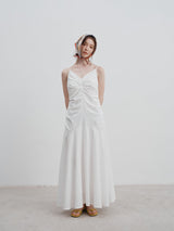 Beli Büzgülü Askılı Elbise