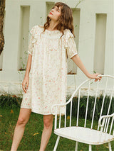 Yazlık Saten Söğüt Yaprağı Gecelik