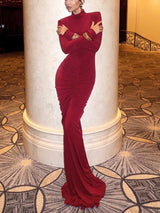 Yüksek Yakalı Denizkızı Elbisesi