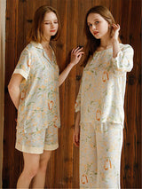 Yaz Saten Çiçek Baskı Seti