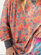 Waffle Desenli Uzun Kollu Sweatshirt