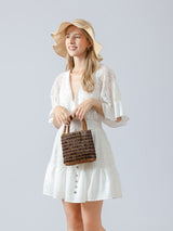 Ahşap Boncuklu Dokuma Bez Çanta