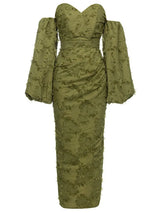 Şık Askısız Uzun Akşam Elbisesi