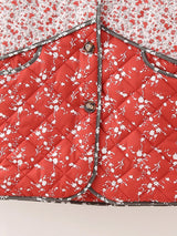 Etnik tarz Çiçek Desenli Renk Kontrast Kapitone Ceket