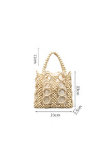 El Dokuma Ahşap Boncuklu Kadın Çantası