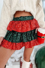 Tatil Mutlu Kırmızı Payet Etek