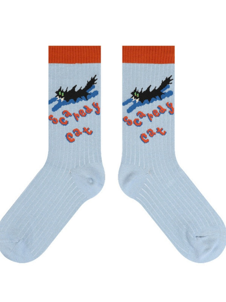 Sevimli Karikatür Pamuk Çorap-Kabarık Kedi