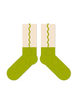 Dalgalı Kenarı Renkli Çizgili Pamuklu Çorap