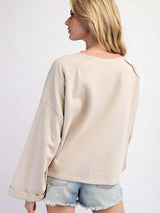 Colorblock Çiçekli Yama Üst