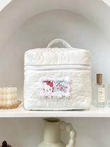 Dikişli Çiçek Makyaj Çantası