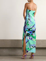 Marmo Printed Satin Maxi Dress