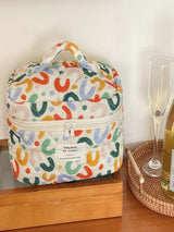 Renkli UU Dikişli Makyaj Çantası