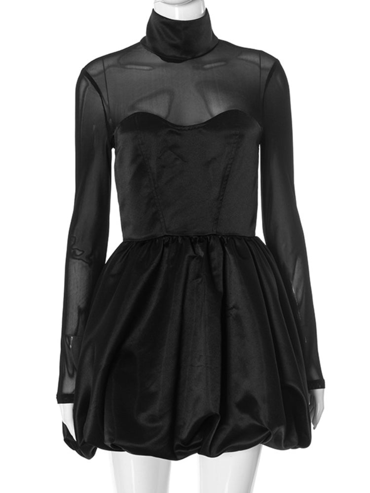 Şeffaf Panelli Lale Elbise