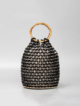 El İşi Ahşap Boncuklu Fıçı Çantası