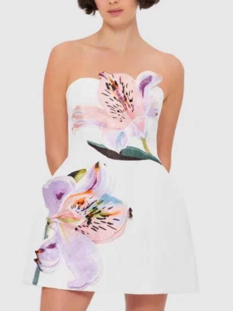 Rosario Floral Appliqué Mini Dress