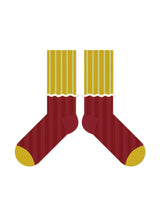 Dalgalı Kenarı Renkli Çizgili Pamuklu Çorap