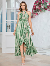 Seksi V-Yaka Hollow Sırt Dekolteli Elbise