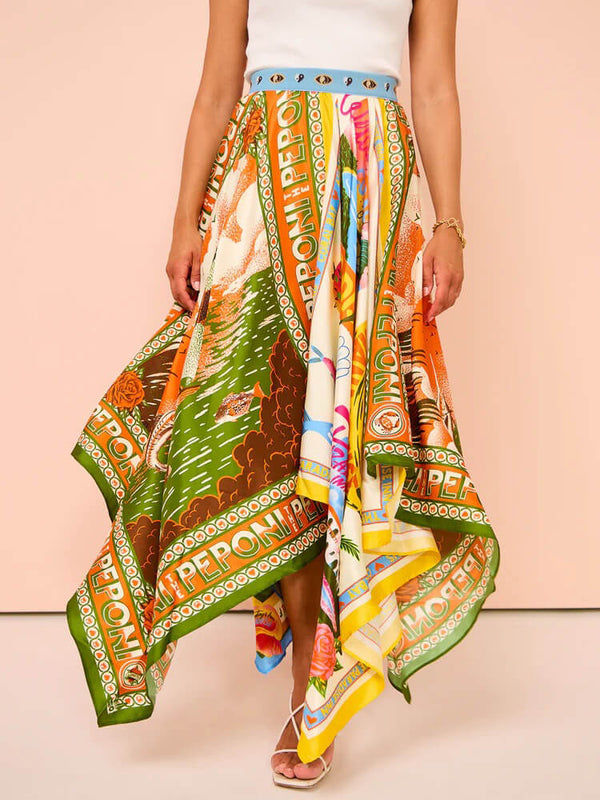 Benzersiz Günlük Moda Çok Yönlü Düzensiz Etek