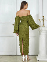 Şık Askısız Uzun Akşam Elbisesi