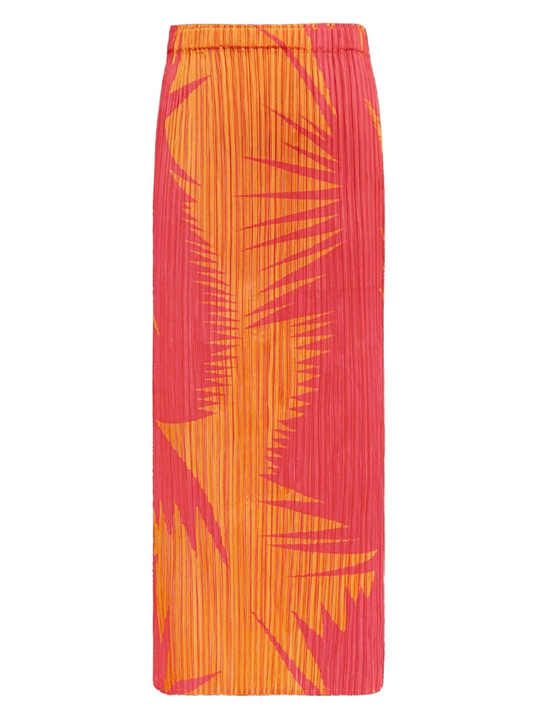 Pileli Yaka Üst İki Parçalı Set Etek