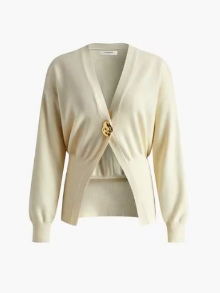 V Yaka Düğmeli Hırka