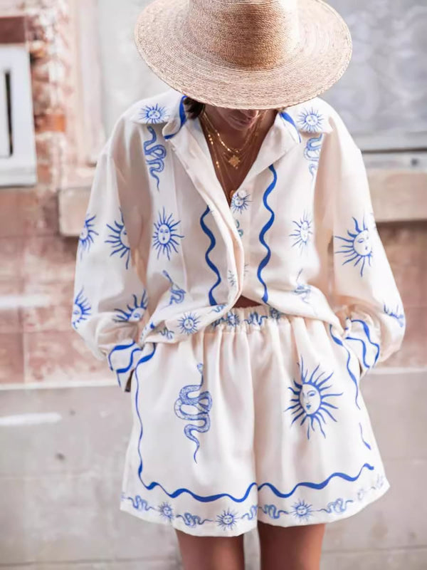 Soleil Baskılı Kısa Takım