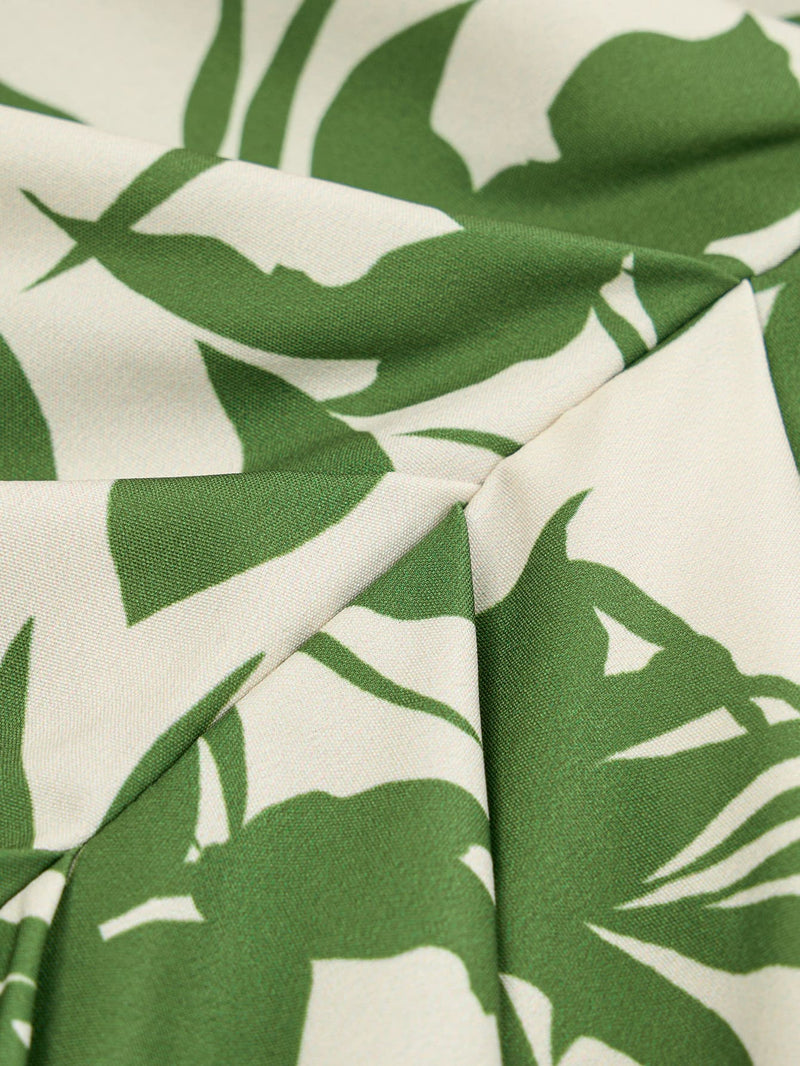 Baskılı Askılı Beli Piliseli Etek