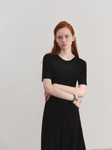 Örgü Günlük Bel Büzgülü Elbise