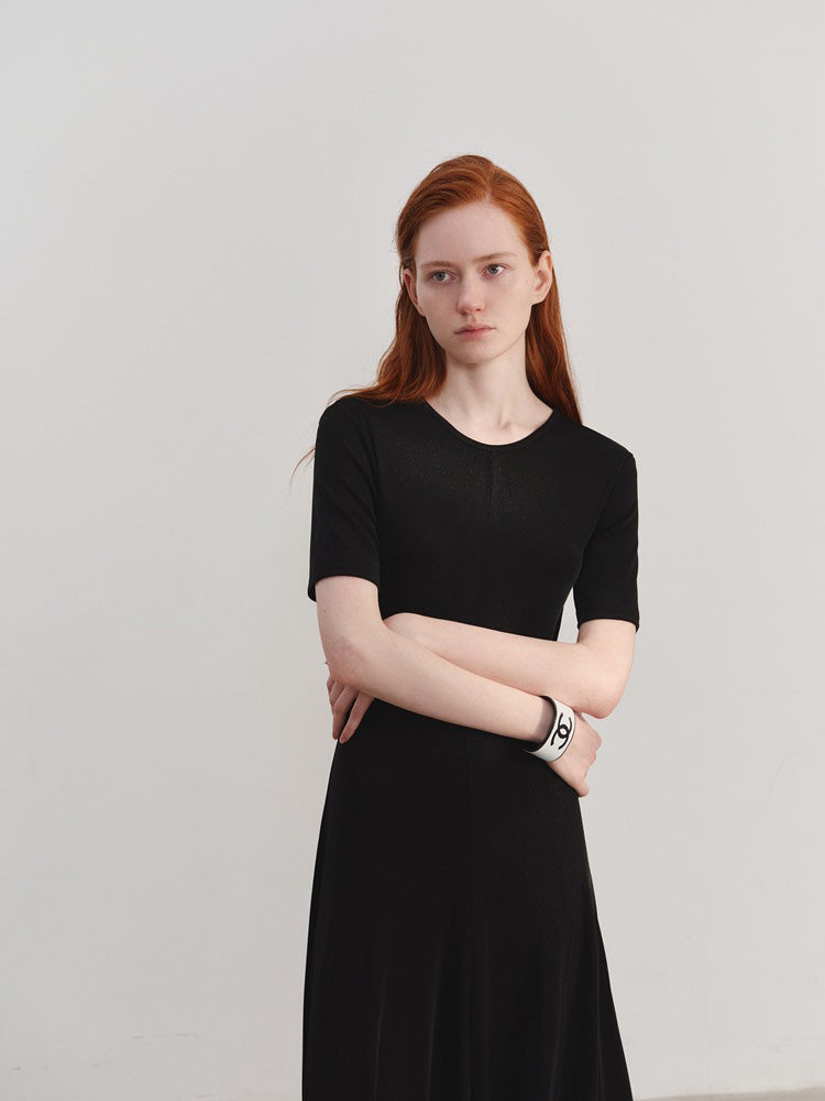 Örgü Günlük Bel Büzgülü Elbise