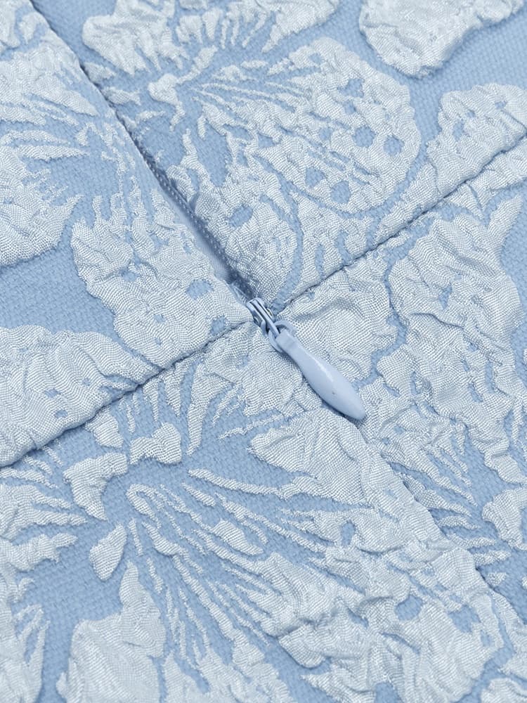 Askısız Vintage Puff Sleeve Elbise