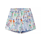 Graffiti Baskılı Ceket Ve Şort