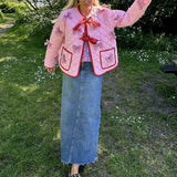 Fiyonk İşlemeli Kapitone İnce Ceket