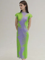 Piliseli Kolsuz Balıkçı Yaka Slim Fit Elbise