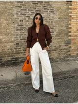 V Yaka Düğmeli Hırka