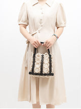 El Dokuma Ahşap Boncuklu Kadın Çantası