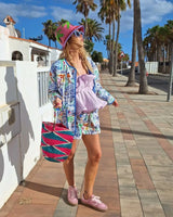 Graffiti Baskılı Ceket Ve Şort