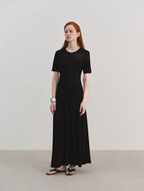 Örgü Günlük Bel Büzgülü Elbise