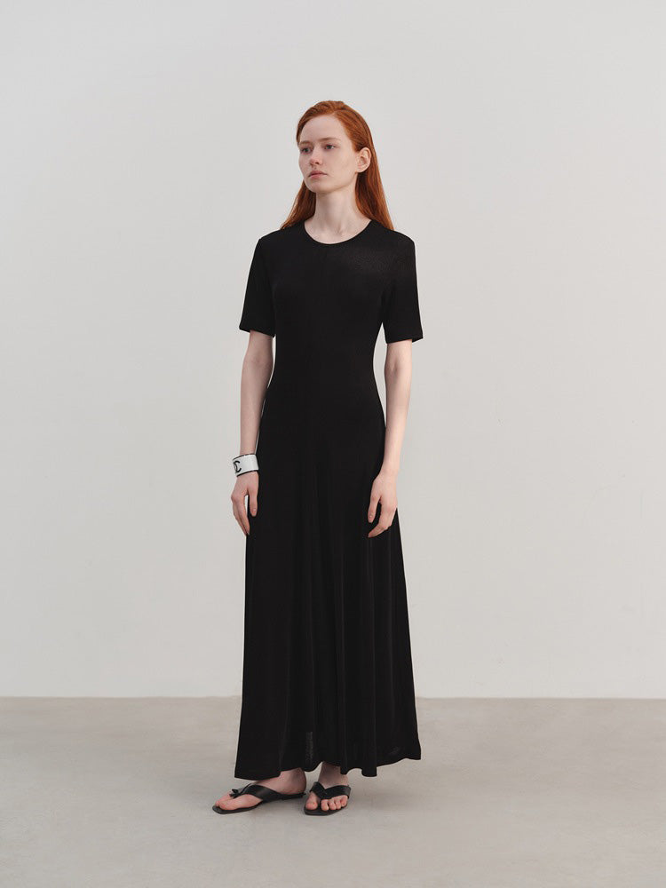 Örgü Günlük Bel Büzgülü Elbise