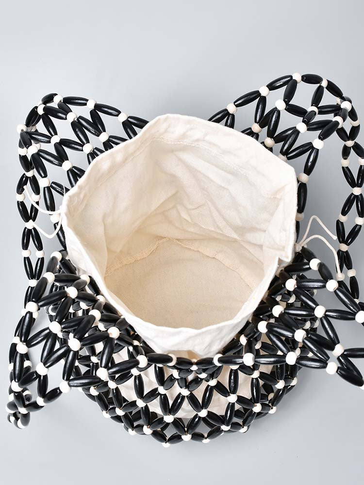 Ahşap Boncuk Kovası Çanta