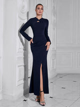 Sade Şık Boş Sırt Bodycon Elbise