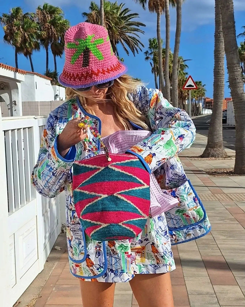 Graffiti Baskılı Ceket Ve Şort