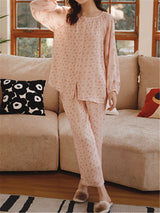 Bol Kesim Saten Baskılı Pijama