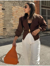 V Yaka Düğmeli Hırka