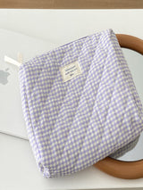 Kızılcık Kareli Makyaj Çantası